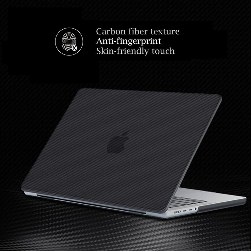 سيفن لاين متوافق مع حافظة MacBook New Air 13 بوصة 2023 2022 2021 2020 2019 2018 غطاء صلب لـ Air 13" مع Touch ID A2237/A1932/A2179 وغطاء لوحة مفاتيح (تخطيط المملكة المتحدة)، شفاف ألياف كربون - Image 5