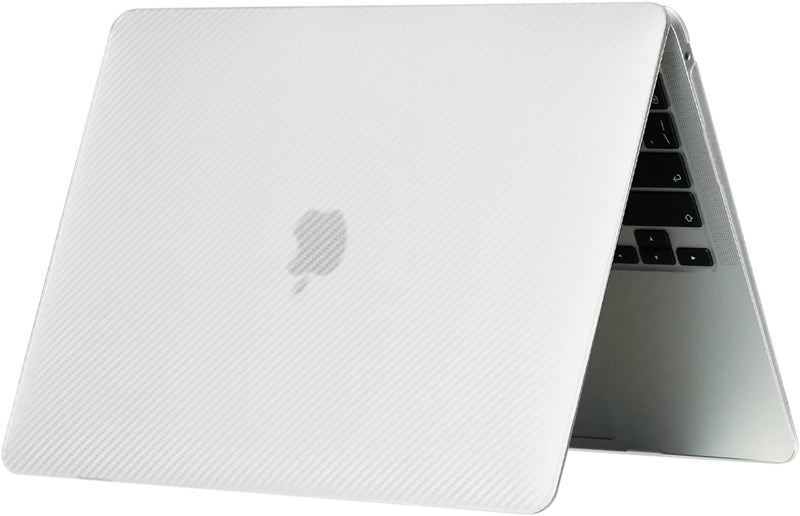 سيفن لاين متوافق مع حافظة MacBook New Air 13 بوصة 2023 2022 2021 2020 2019 2018 غطاء صلب لـ Air 13" مع Touch ID A2237/A1932/A2179 وغطاء لوحة مفاتيح (تخطيط المملكة المتحدة)، شفاف ألياف كربون - Image 4