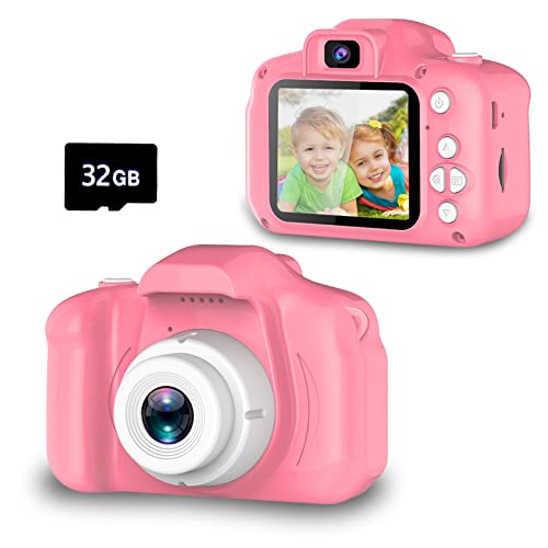 Seckton Upgrade Kids Selfie Camera, Christmas Birthday Gifts for Girls Age 3-9, HD Digital Video Cameras for Toddler, Portable Toy for 3 4 5 6 7 8 Year Old Girl with 32GB SD Card-Pink - Image 1