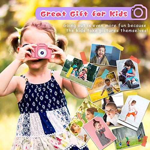 Seckton Upgrade Kids Selfie Camera, Christmas Birthday Gifts for Girls Age 3-9, HD Digital Video Cameras for Toddler, Portable Toy for 3 4 5 6 7 8 Year Old Girl with 32GB SD Card-Pink - Image 4