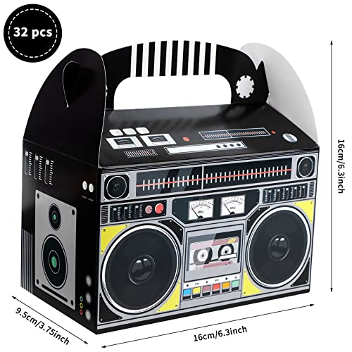 XGOOD 32PCS 80s 90s Boom Box Party Favor Novelty Boom Favor Boxes Party Gift Treat Goodie Boxes Retro Radio Decorations Table Centerpieces for 80s Theme Hip Hop Birthday Party Supplies - Image 5
