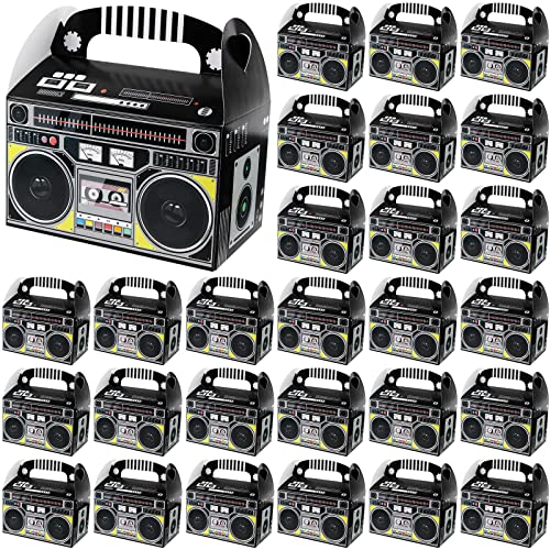 XGOOD 32PCS 80s 90s Boom Box Party Favor Novelty Boom Favor Boxes Party Gift Treat Goodie Boxes Retro Radio Decorations Table Centerpieces for 80s Theme Hip Hop Birthday Party Supplies - Image 1