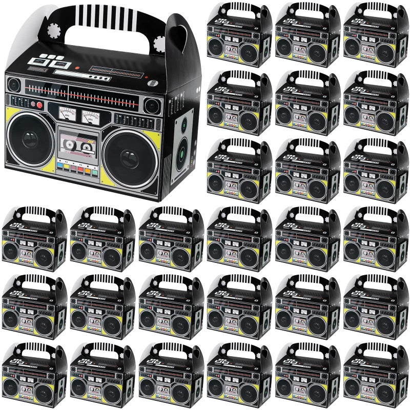 XGOOD 32PCS 80s 90s Boom Box Party Favor Novelty Boom Favor Boxes Party Gift Treat Goodie Boxes Retro Radio Decorations Table Centerpieces for 80s Theme Hip Hop Birthday Party Supplies - Image 3