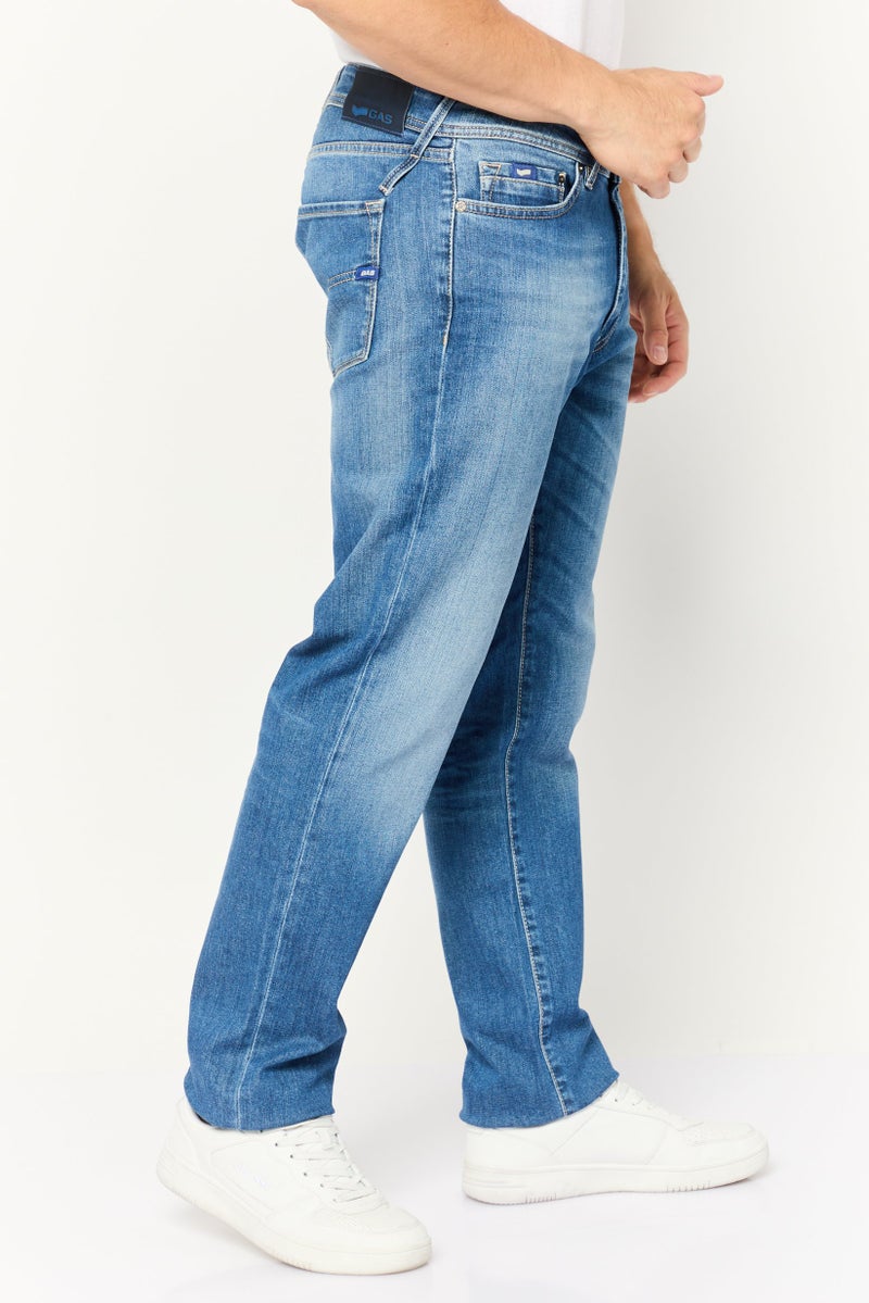 GAS Men Slim Fit Wash Stretchable Denim Jeans, Blue - Image 3