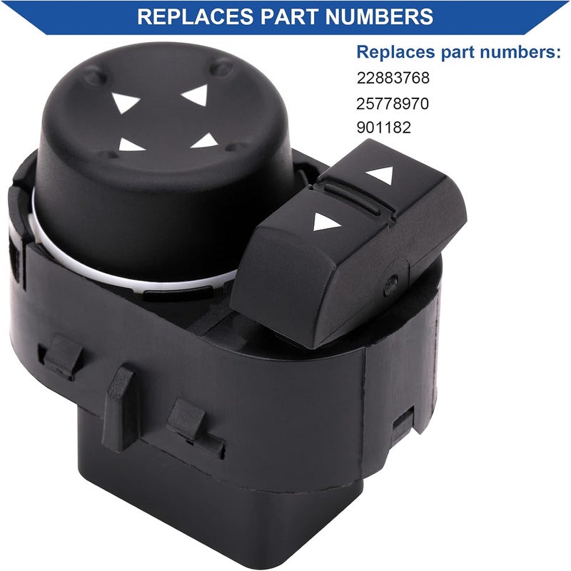 Obaee Power Mirror Switch Button Compatible with Chevrolet Silverado, GMC Savana Sierra 1500 2500 3500 HD 1999-2020 Replaces 22883768 25778970 901182 - Image 5