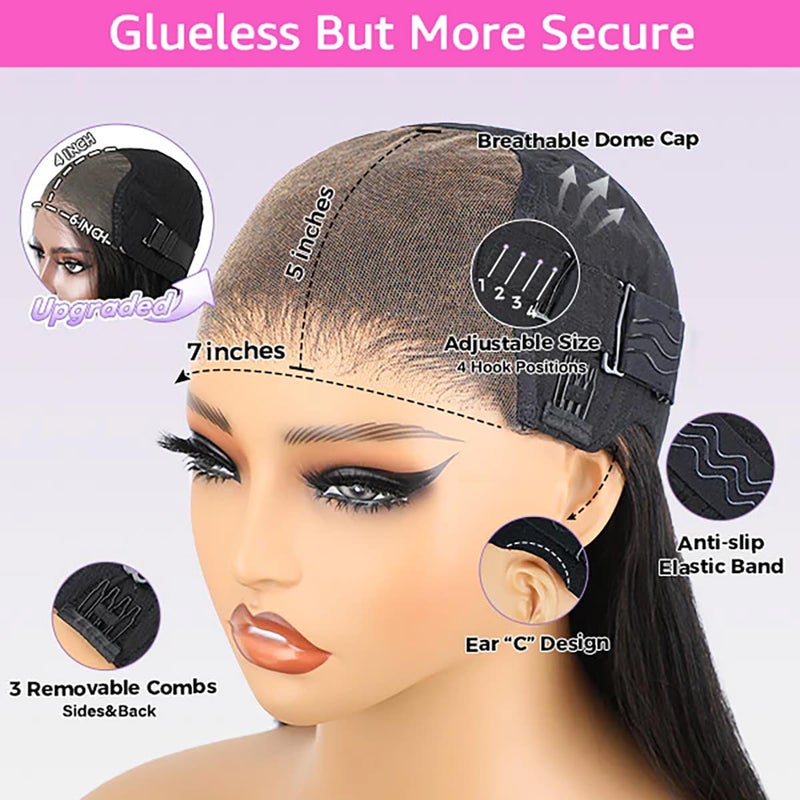 ISEE Wear and Go Glueless Wig Afro Kinky Curly Lace Front Wigs Human Hair 7x5 HD Lace Afro Curly Wigs for Women Lace Pre Cut Glueless Wigs Human Hair Pre Plucked 18 Inch - Image 5