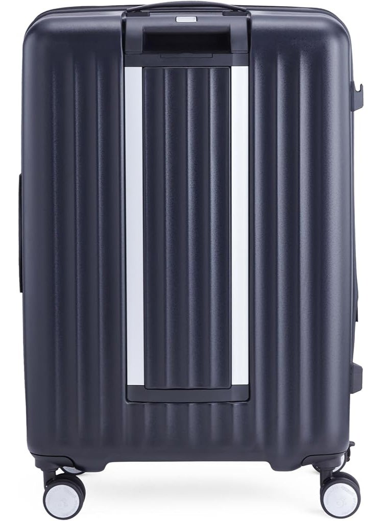 AMERICAN TOURISTER Trento + Suitcase, Check-In Size 68 cm / 25 inch, 4 Spinner Wheels, Hard Top, Polycarbonate, Black|2 In 1 Optimov™ Shock Absorbing Wheels|Book Opening|DuoSaf™ Security Zipper|Expandable|TSA Lock|Waterproof Section - 3 Years International Warranty - Image 5