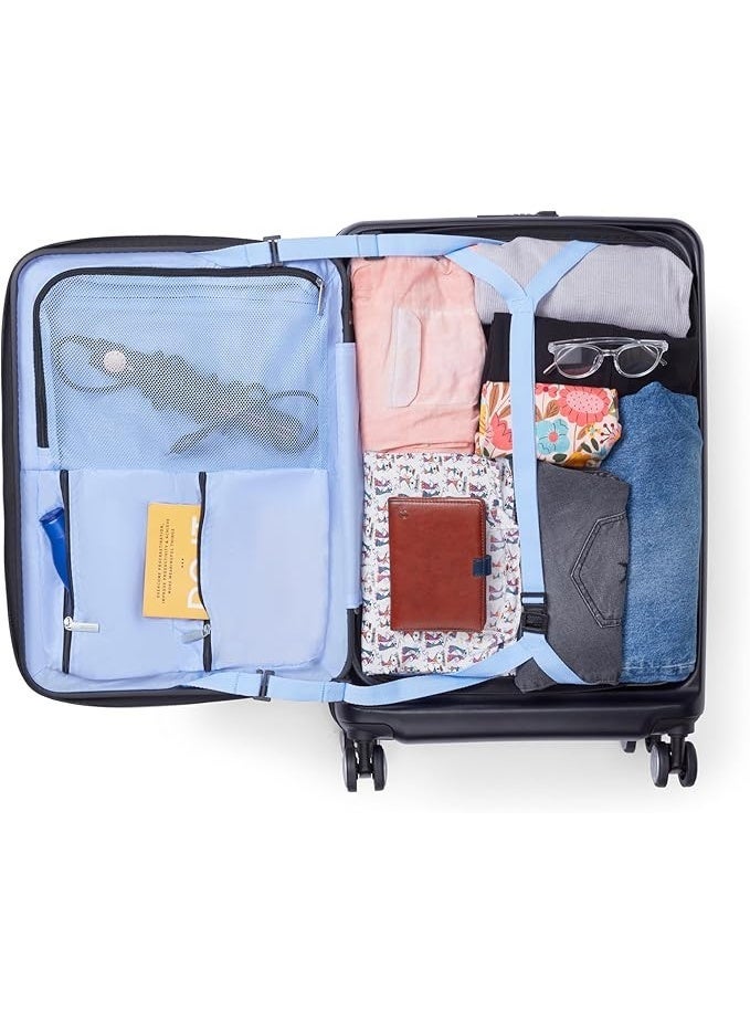 AMERICAN TOURISTER Trento + Suitcase, Check-In Size 68 cm / 25 inch, 4 Spinner Wheels, Hard Top, Polycarbonate, Black|2 In 1 Optimov™ Shock Absorbing Wheels|Book Opening|DuoSaf™ Security Zipper|Expandable|TSA Lock|Waterproof Section - 3 Years International Warranty - Image 4