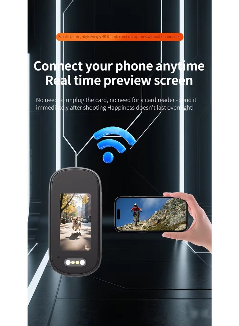 كاميرا تصوير الحركة المقاومة للماء بدقة 4K | تثبيت الصورة | مصممة بالتعاون مع لايكا، مزودة بمستشعر 1/1.3 بوصة وتقنية الذكاء الاصطناعي لتقليل التشويش للحصول على جودة صورة لا مثيل لها، بدقة 4K بمعدل 120 إطارًا في الثانية، وشاشة قابلة للطي مقاس 2.4 بوصة، وميزات ذكاء اصطناعي متقدمة - أسود - Image 3