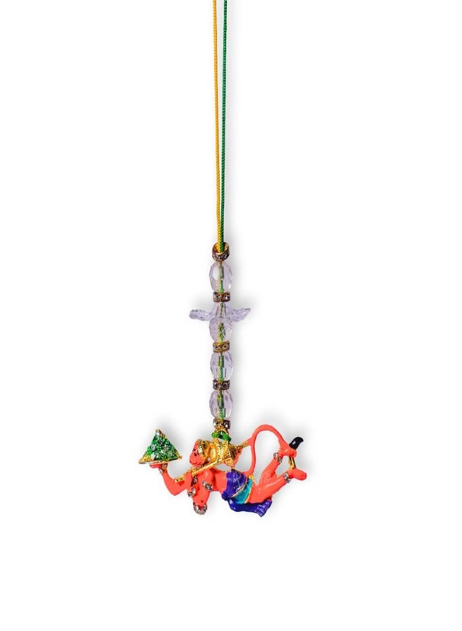 DEVAMA THE DIVINE Brass Lord Hanuman Car Dangler Yantra | Protective Car Hanging Yantra for Safety, Strength & Spiritual Energy | Hanuman Ji Hanging Idol Car/Wall and Door Hanging, Multicolour - Image 2