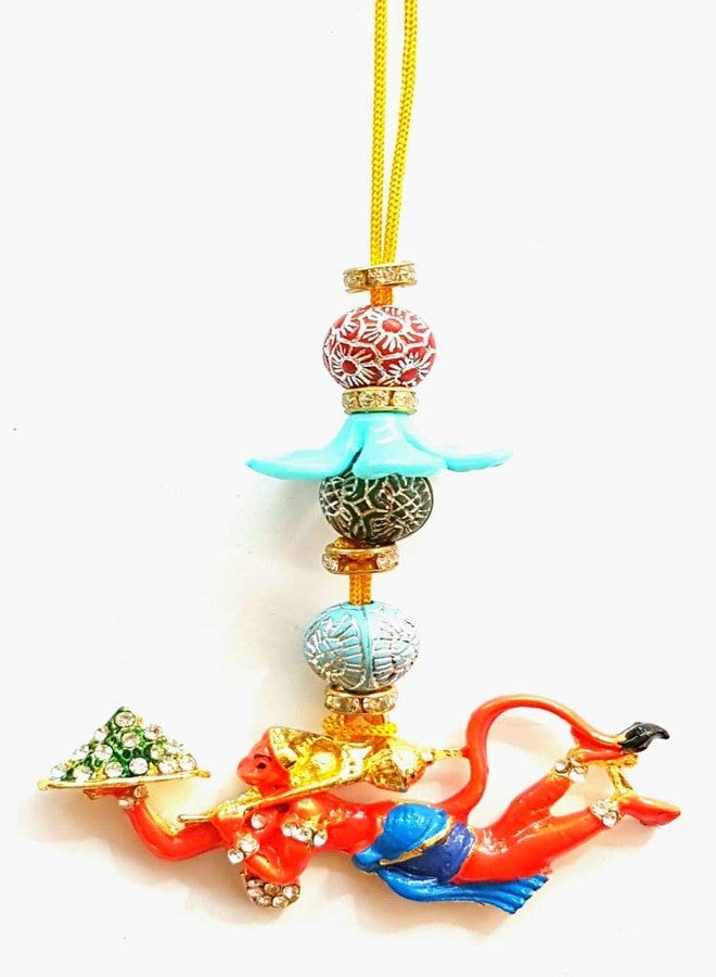 DEVAMA THE DIVINE Brass Lord Hanuman Car Dangler Yantra | Protective Car Hanging Yantra for Safety, Strength & Spiritual Energy | Hanuman Ji Hanging Idol Car/Wall and Door Hanging, Multicolour - Image 1