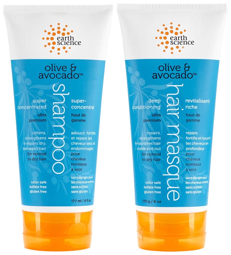 EARTH SCIENCE - Olive & Avocado Deep Conditioning Shampoo & Deep Conditioning Hair Masque Set - Image 1