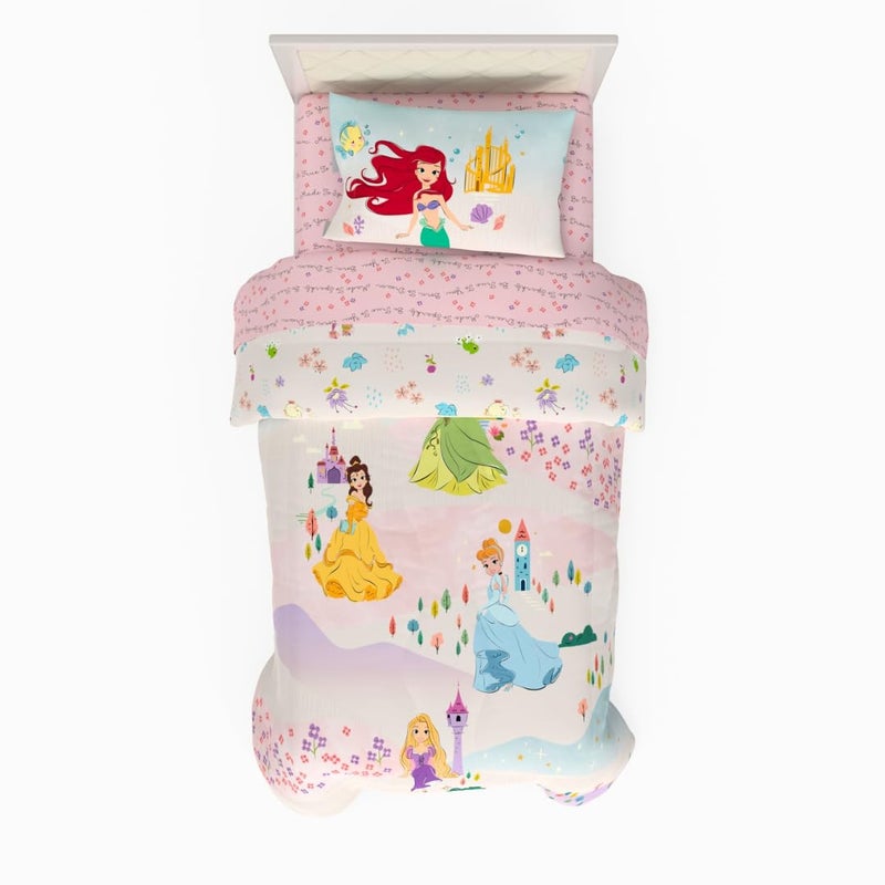 Franco Franco Disney Princess Kids Bedding Super Soft  Cozy Comforter and Sheet Set Twin Officially Licensed Product