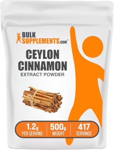 BulkSupplementscom Cinnamon Bark Extract Powder Ceylon Cinnamon Supplement Herbal Supplement Vegan Gluten Free 12g per Serving 500g 11 lbs Pack of 1 - Image 1