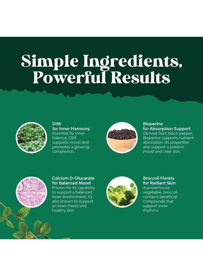 Natures Craft DIM Supplement with BioPerine and Broccoli Extract - Natural Diindolylmethane Womens Health Support and Skin Care for Women and Men Non-GMO DIM Complex 300 mg 60 Vegetarian Capsules - Image 4