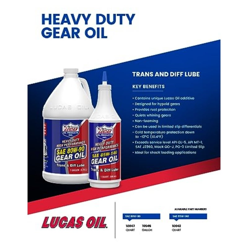 زيت LUC10042 SAE 85W-140-1 Quart زيت تروس عالي التحمل - متعدد الألوان - Image 5