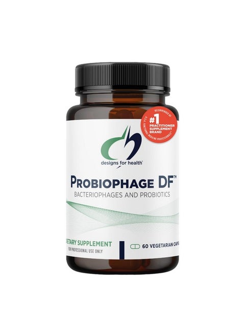 Designs for Health Probiophage DF - Bacteriophage Prebiotic + Probiotic Supplement - Probiotics for Digestion + Immune Support - Dairy Free Pre and Pro Biotics in Delayed Release Capsules (60 Count)