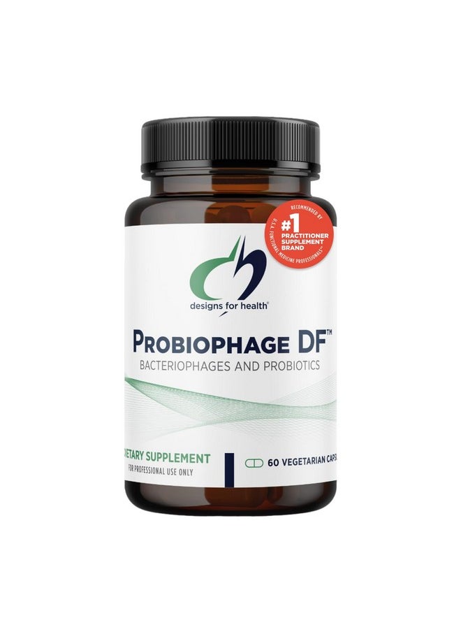 designs for health - Designs for Health Probiophage DF - Bacteriophage Prebiotic + Probiotic Supplement - Probiotics for Digestion + Immune Support - Dairy Free Pre and Pro Biotics in Delayed Release Capsules (60 Count) - Image 1