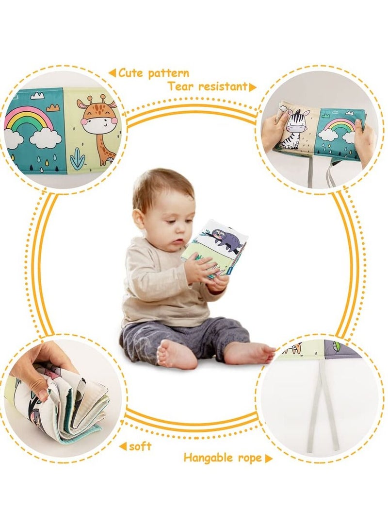KASTWAVE Baby Toys Soft Folding Cloth Book, Colorful Patterns, High Contrast Sensory Activity Cloth Book, Not Easy to Tear, Touch and Feel Visually Stimulates Brain Development of Babies 012 Months - Image 2