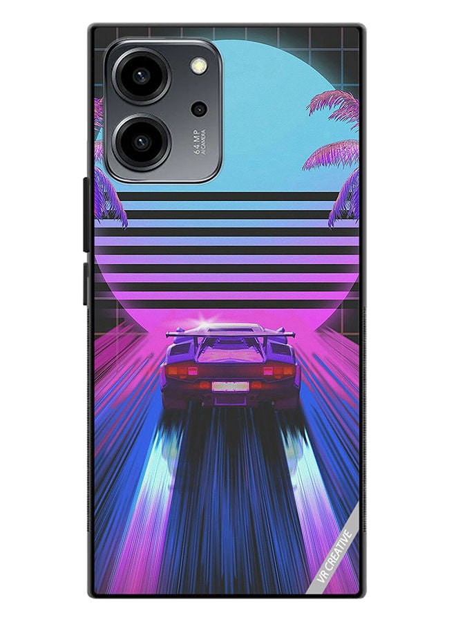 VR CREATIVE Protective Case Cover For Honor 80 SE Retro Synthwave Ps4 Design Multicolour - Image 1