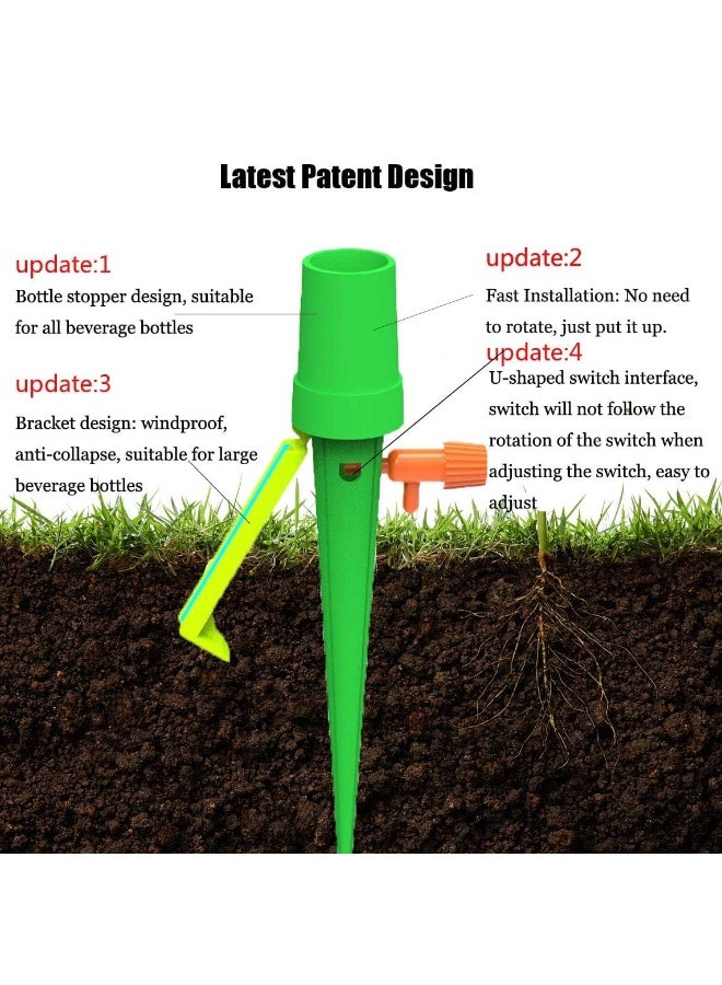 12 Pack Plant Self Watering Spikes with Valve and Anti-Tilt Bracket, Adjustable Slow Release Drip Irrigation Devices for Indoor Outdoor Plants, Fits 0.8–1.2 Inch Bottles - Image 3