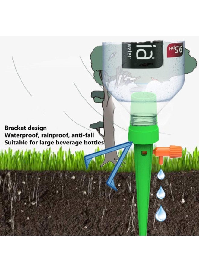 12 Pack Plant Self Watering Spikes with Valve and Anti-Tilt Bracket, Adjustable Slow Release Drip Irrigation Devices for Indoor Outdoor Plants, Fits 0.8–1.2 Inch Bottles - Image 4