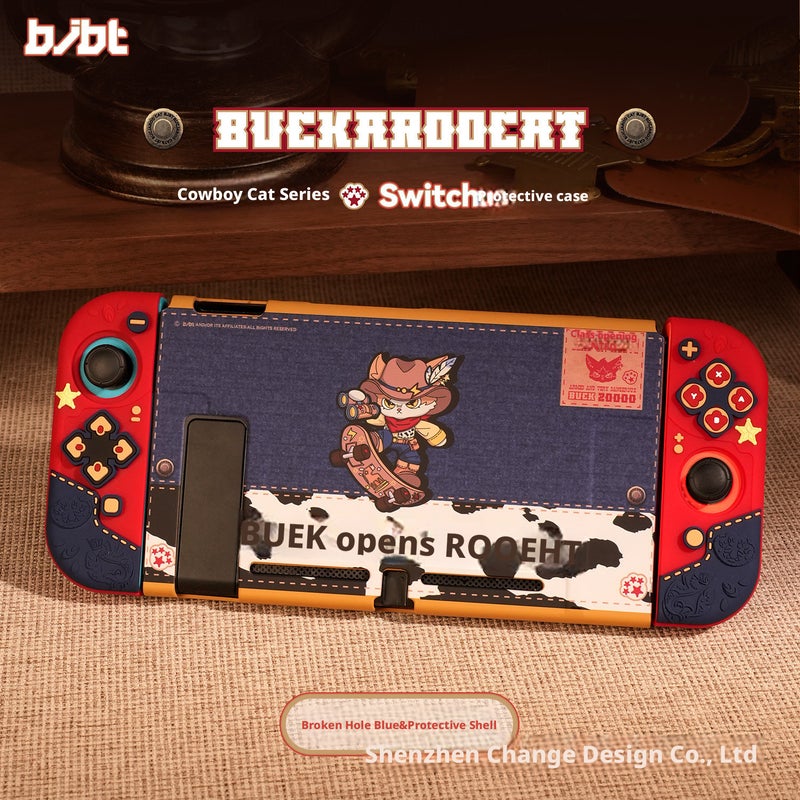 غلاف حماية من BuckrooCat باللون الأزرق الدنيم لجهاز نينتندو سويتش 2