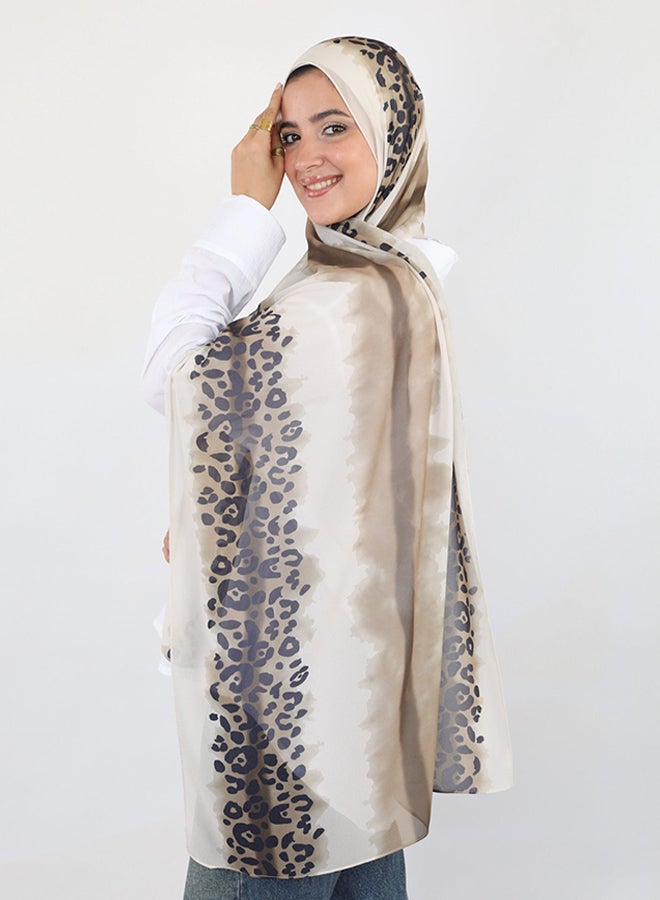 Tie Shop Tie Shop - Tiger Chic Scarf - Beige - Brown - Black For Women