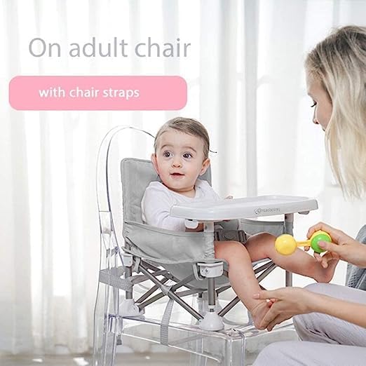 Olpad Baby Seat Booster High Chair - Space Saver Toddler Booster Seat - Portable Folding Booster Feeding Chair - Safety Belt/Food Tray/Travel Bag - Image 4
