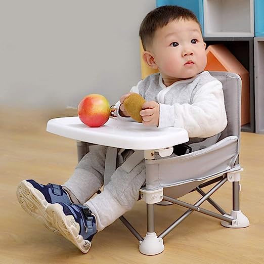 Olpad Baby Seat Booster High Chair - Space Saver Toddler Booster Seat - Portable Folding Booster Feeding Chair - Safety Belt/Food Tray/Travel Bag - Image 3