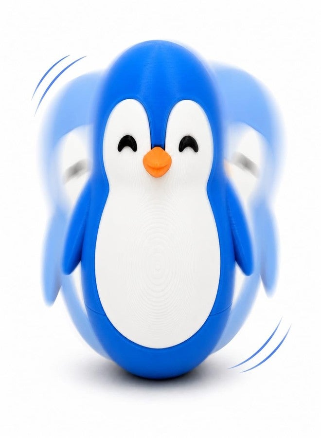 HICHISO Roly Poly Penguin Wobbler | Cute Self-Righting Penguin Desk Toy | Stress Relief Fidget Toy | Mini Penguin Collectible | Office Desk Decor & Gift (Mystic Blue, 1 pc) - Image 1
