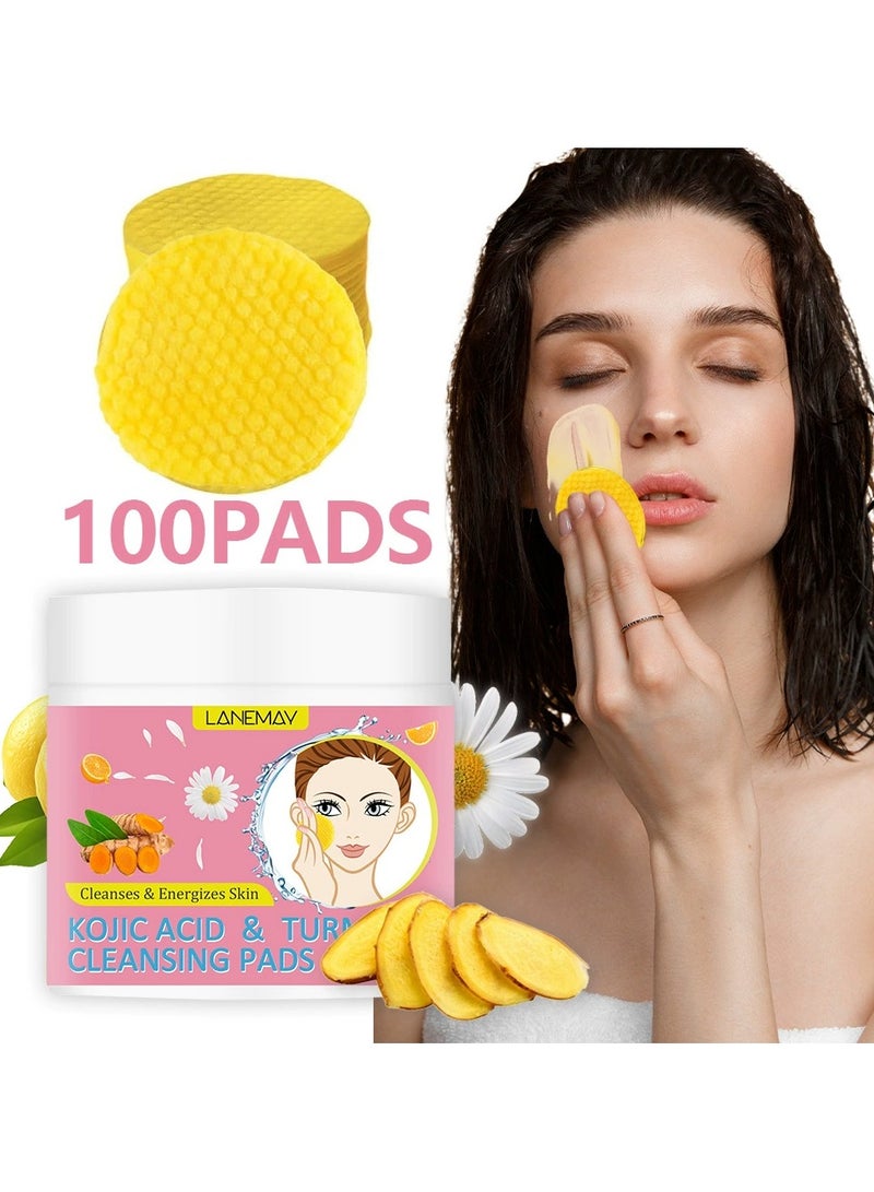 LANEMAY Turmeric Facial Cleansing Sponge Deep Pore Clean Exfoliating Oil Control Gentle Face Scrub Pad - Image 1