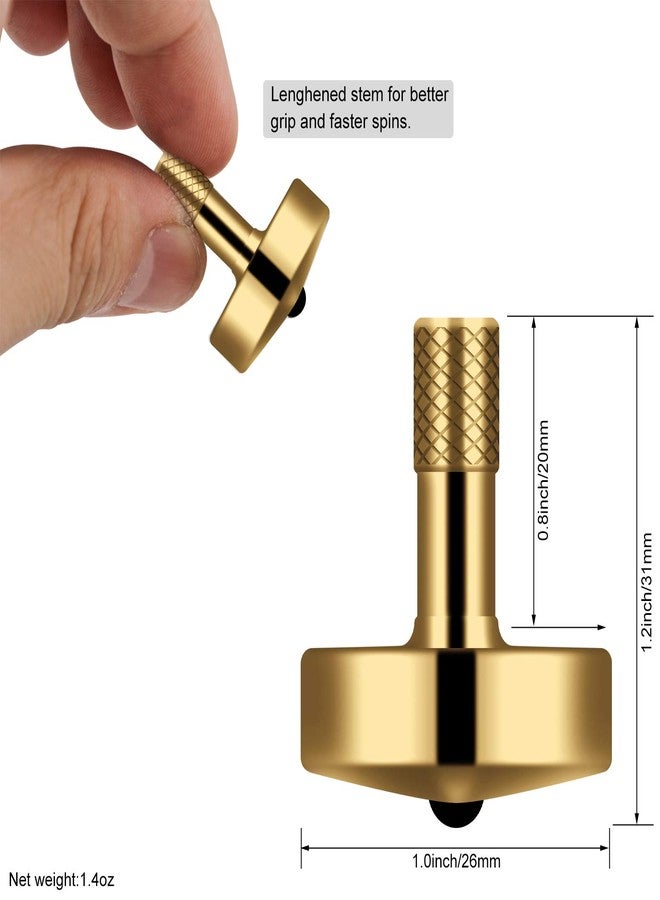 DjuiinoStar Premium Brass Spinning Top: 5-11 Minutes, Lengthened Stem, Easy to Twirl, CNC Machined, Great Time Killer, EDC Fidget Toy DST-805 - Image 2