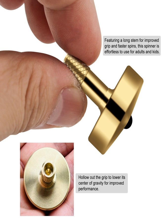 DjuiinoStar Premium Brass Spinning Top: 5-11 Minutes, Lengthened Stem, Easy to Twirl, CNC Machined, Great Time Killer, EDC Fidget Toy DST-805 - Image 5