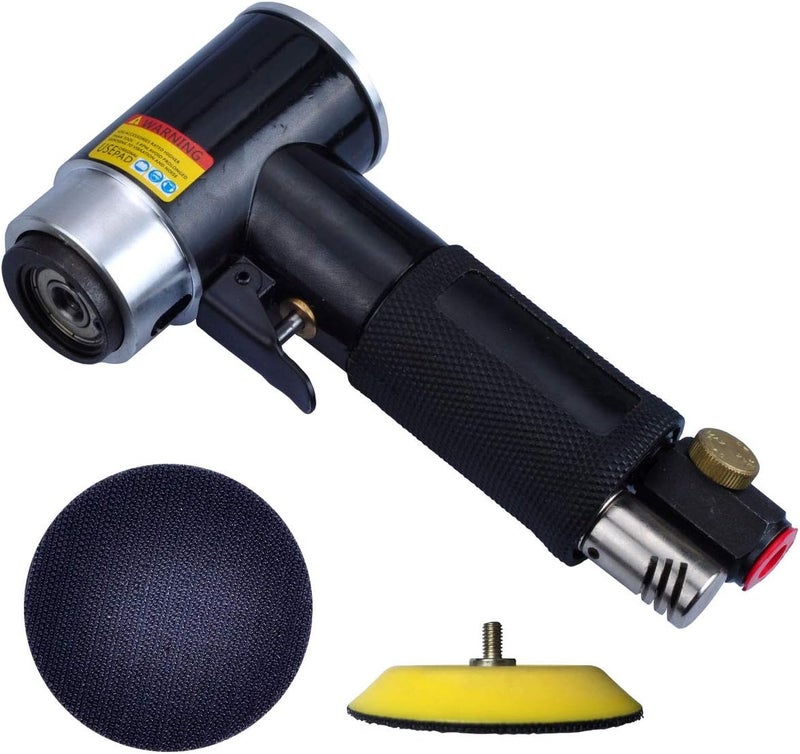 PROSHI 2" & 3" Dual Action Mini Air Sander, Random Orbital Pneumatic Polisher Kit with Pads & Accessories, High Speed Air Angle Sander for Auto Body, Wood, Metal, and Furniture Polishing - Image 2