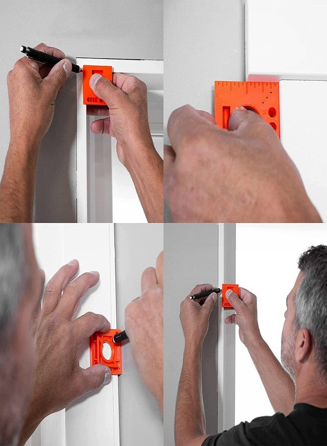 ZYAMY 2pcs Mark Offset Ruler with Gradienter Finish Carpentry Tools 5 in 1 Multifunction Ruler for Parallel Lines for Woodworking - Image 5