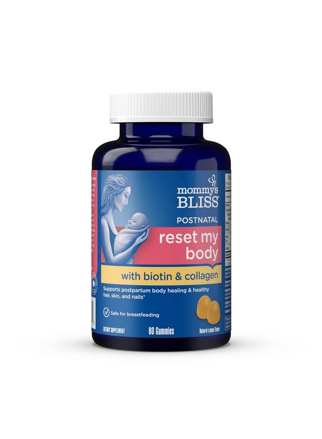 Mommy's Bliss Postnatal Support Reset My Body Gummies with Biotin & Collagen, Supports Postpartum Energy, Healing & Joint Health + Hair, Skin & Nails Health, Gluten Free, 60 Gummies (30 Servings) - Image 1