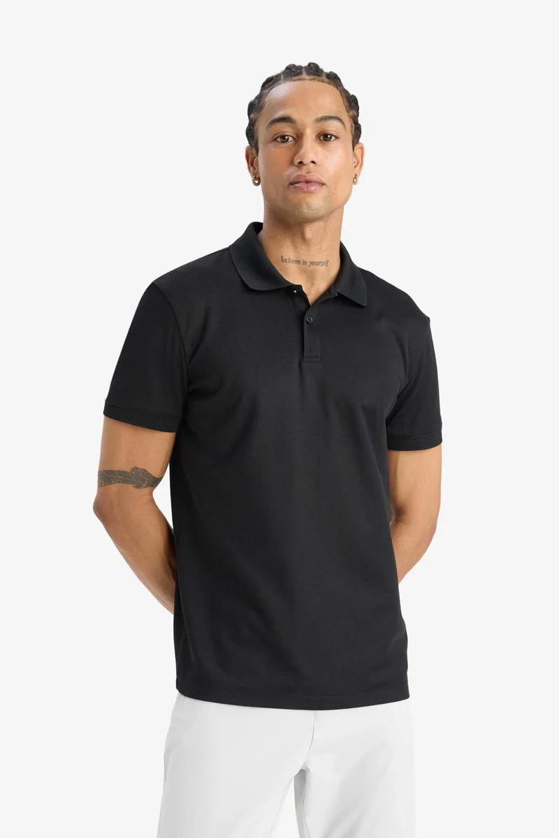 ديفاكتو DeFactoFit Slim Fit Short Sleeve Pique Polo T-Shirt