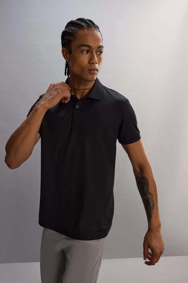 ديفاكتو DeFactoFit Slim Fit Short Sleeve Pique Polo T-Shirt