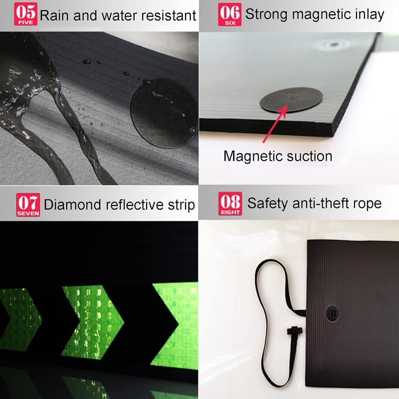 MekUk Garage Wall Protector Door Dent Protector Magnetic Panel for Car, Lightweight Car Door Guard, Dent Prevent for Garage Parking for Parking Garages(Black-2pcs,180x40cm) - Image 4