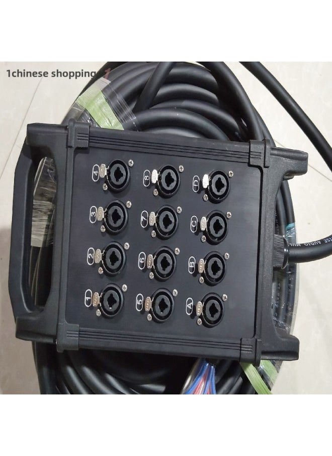 Generic - 6.35 Flowing Performance Audio 12-way Port Signal Cable Wiring Stage Box 12-channel Dual-use Seat 6.5 Canon Head-Color:8m - Image 1