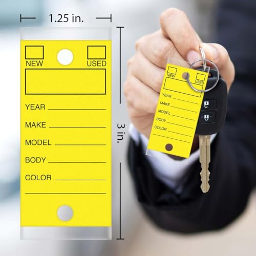 Versa-Tags Self Laminating Self Protecting Versa Tags Key Tags with Rings (250 per Box) (Yellow) - Image 3