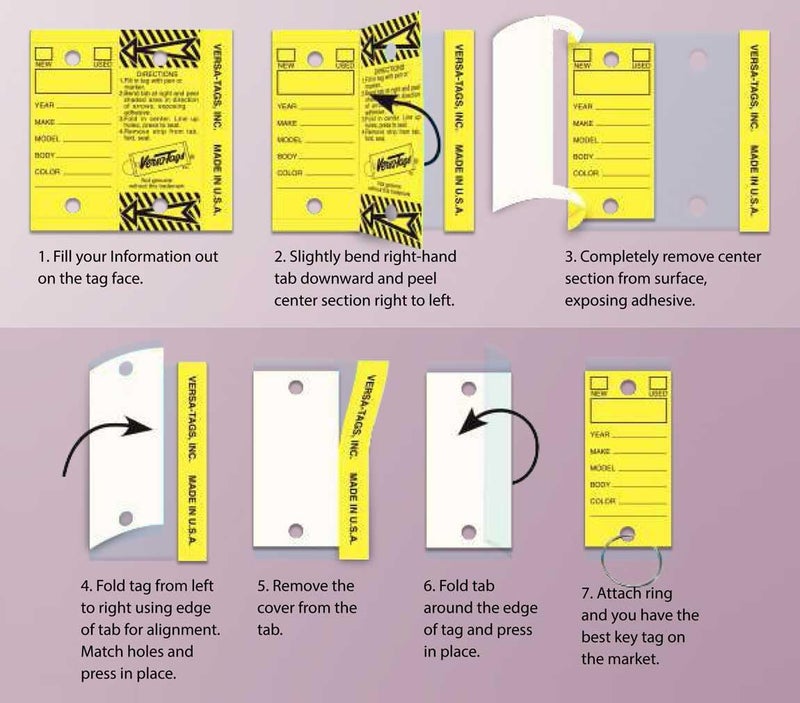Versa-Tags Self Laminating Self Protecting Versa Tags Key Tags with Rings (250 per Box) (Yellow) - Image 4