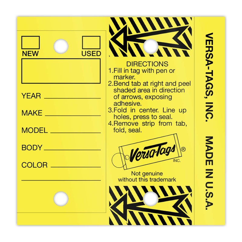 Versa-Tags Self Laminating Self Protecting Versa Tags Key Tags with Rings (250 per Box) (Yellow) - Image 5