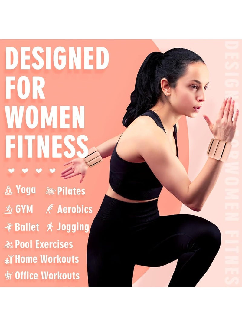 أوزيغالور قطعتان من الأوزان القابلة للتعديل لليدين / الكاحلين للنساء والرجال، 2.2 رطل (1 كجم) - للنادي الرياضي، اليوجا، المشي - Image 3