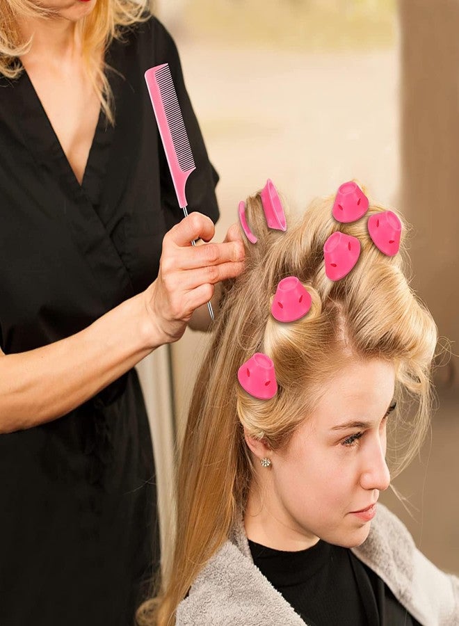 MRIYA 10Pc Pink Magic Silicone Hair Rollers Heatless Curling Rod Headband Overnight Hair Curlers for Women Girls Long and Short Hair - Image 4