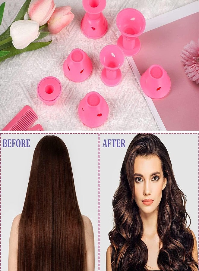 MRIYA 10Pc Pink Magic Silicone Hair Rollers Heatless Curling Rod Headband Overnight Hair Curlers for Women Girls Long and Short Hair - Image 5