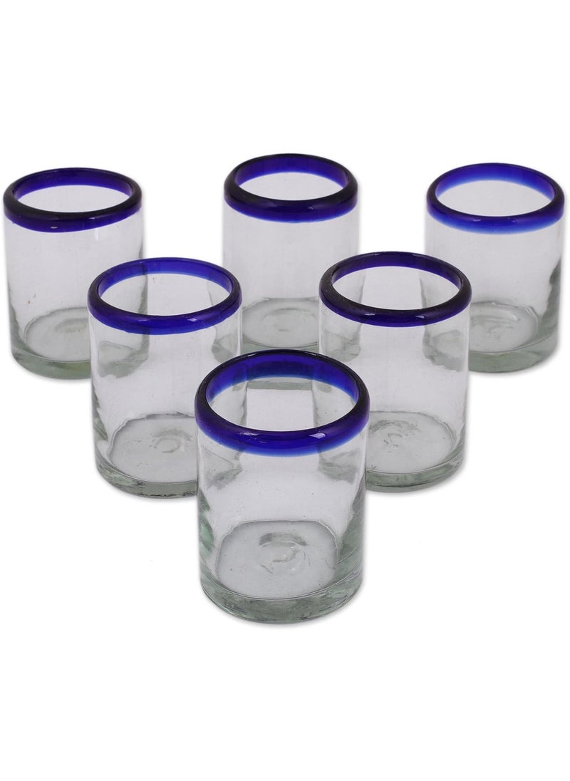 NOVICA NOVICA Tumbler Glass One Size Pack of 6 zBlue  - Image 1