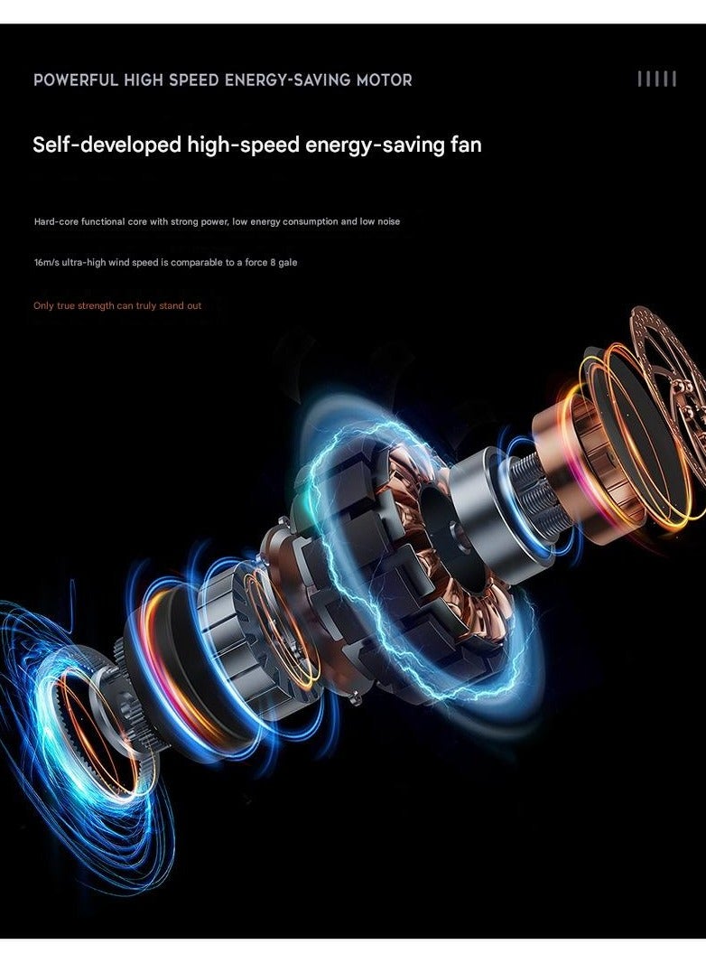 Loquat Smart Portable Handheld Fan, Force 5 Turbine Design, 100-Speed Settings, USB Rechargeable, powerful fan - Image 4