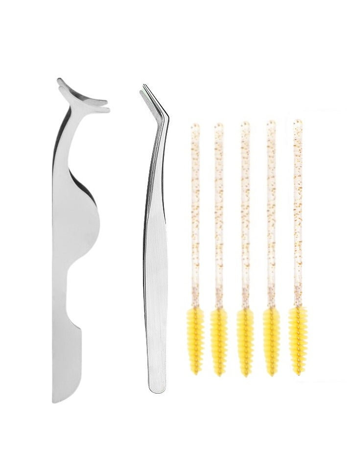 Generic False Eyelash Tools , Stainless Steel Eyelash Curler, Eyelash Curler and Eyebrow Brush Combo Set  - Image 1